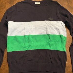 Lacoste Men's Crewneck Sweater - Navy, Light Blue, Green